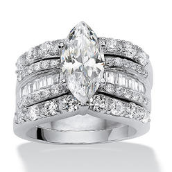 palmbeach jewelry 545946 3 piece 455 tcw marquise cut cz bridal ring set in platinum - Marquis Wedding Ring palmbeach jewelry 545946 3 piece 455 tcw marquise cut cz bridal ring set in platinum - Marquis Wedding Ring