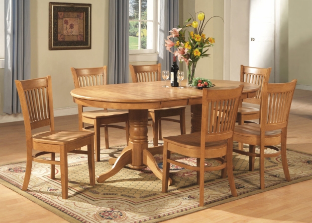 Oak Dining Room Sets East West Furniture Vanc5 Oak W 5 Piece Dining Set Table With A Leaf