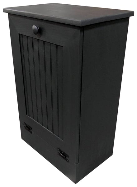 Black Wooden Kitchen Trash Bin Garbage Can Sawdust City Wooden Trash Bin 44 Black Large