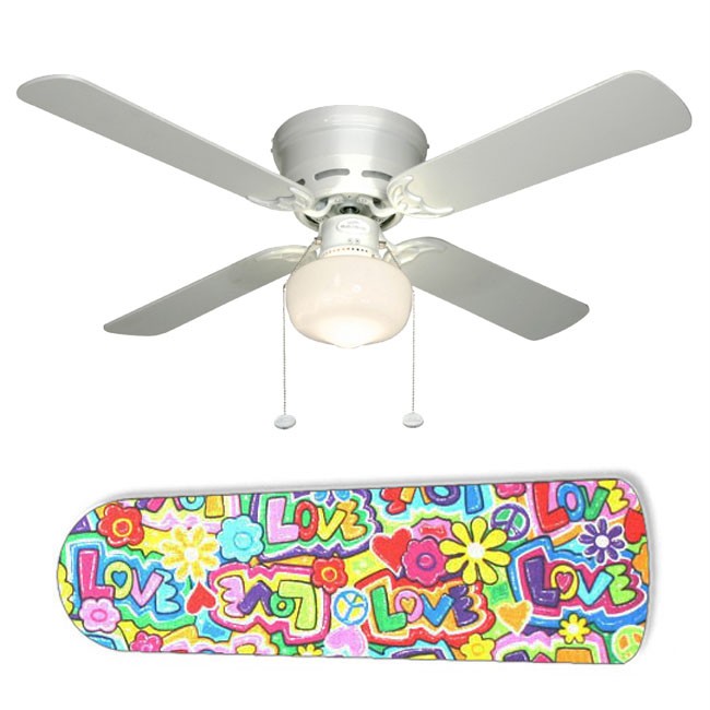New Image Concepts Peace and Love Groovy Hippie 42" Ceiling Fan with Lamp at Sears.com