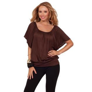 Hot From Hollywood Tunic Style Butterfly Sleeve Drop Waist Hem Peasant Neckline Chic Blouse Top Hot From Hollywood Tunic Style Butterfly Sleeve Drop Waist Hem Peasant Neckline Chic Blouse Top
