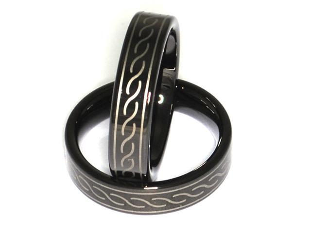 Forever Jewelry Men's/Women's 6mm Black Tungsten Carbide Ring, Celtic Knot Design Forever Jewelry Men's/Women's 6mm Black Tungsten Carbide Ring, Celtic Knot Design