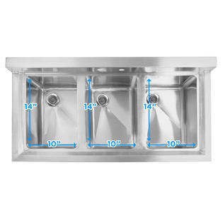 gridmann three 3 compartment stainless steel commercial kitchen bar sink 2 - Three Compartment Kitchen Sink gridmann three 3 compartment stainless steel commercial kitchen bar sink 2 - Three Compartment Kitchen Sink