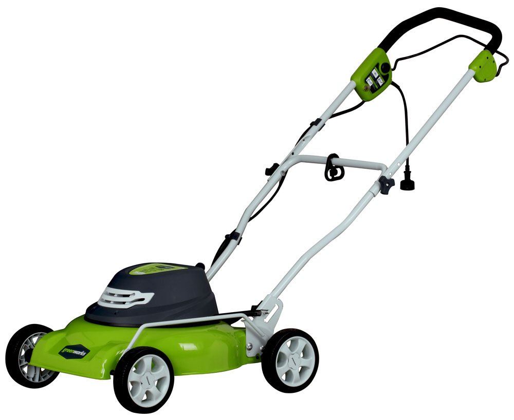 Greenworks 25012 18-Inch 12 Amp Electric Mulch/Side Discharge Lawn Mower With Single Level Height Adjust at Sears.com