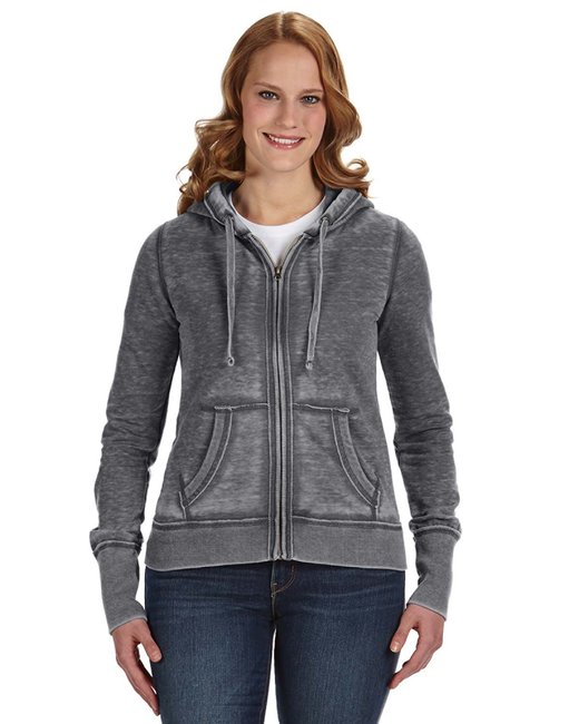 UPC 848273011480 product image for JA8913 Ladies Zen Full Zip Fleece Hood | upcitemdb.com