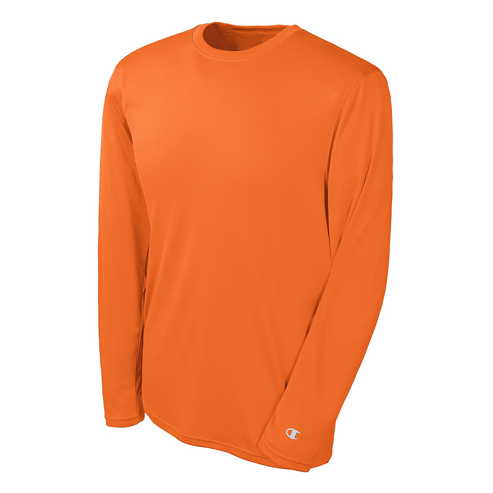 Champion Double Dry Long Sleeve Tee - CW26 - Safety Orange - L