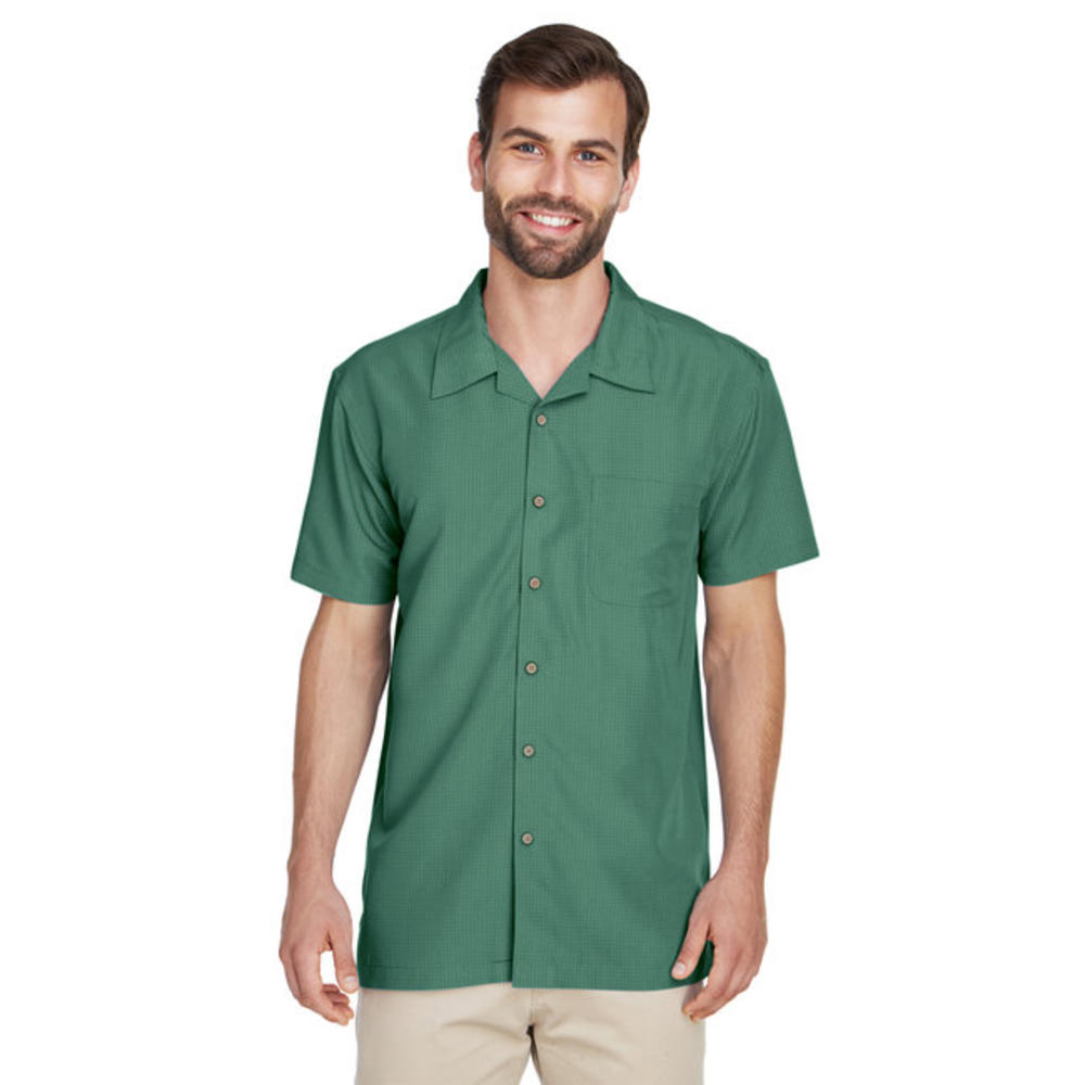 Men's Barbados Textured Camp Shirt - M560 - Palm Green - XL