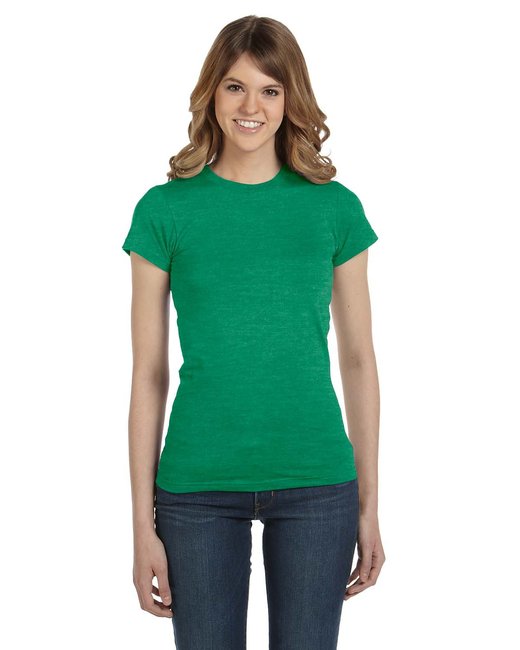 Ladies' Junior Fit Fashion T-Shirt - HEATHER GREEN - L - 379
