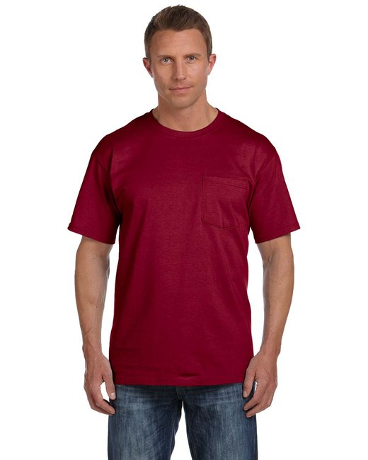 5 oz., 100% Heavy Cotton HD Pocket T-Shirt - MAROON - L - 3931P