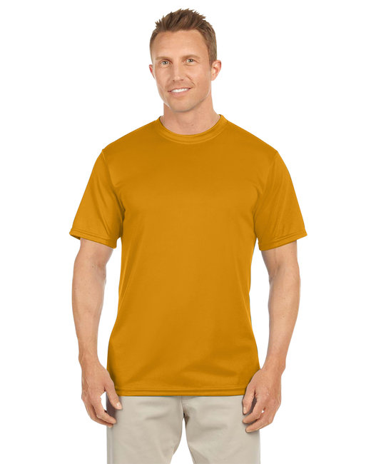 100% Polyester Moisture Wicking Short-Sleeve T-Shirt - GOLD - S - 790