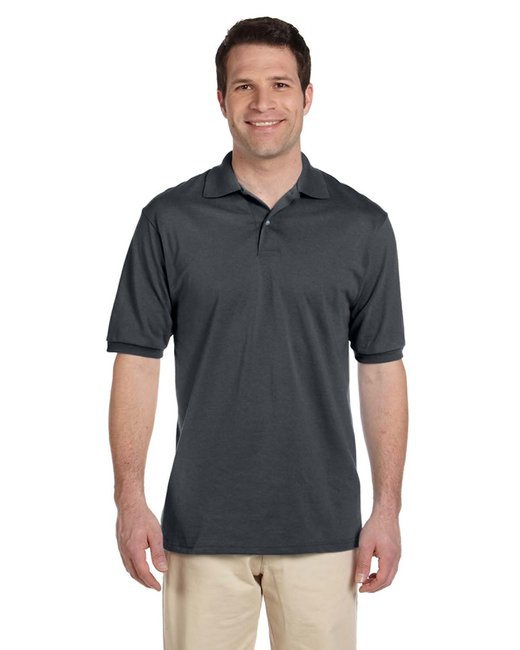 Men's 5.6 oz., 50/50 Jersey Polo with SpotShield - 437 - Charcoal Grey - S