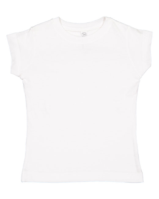 Toddler 4.5 oz. Girls' Fine Jersey Longer Length T-Shirt - 3316 - White - 3T