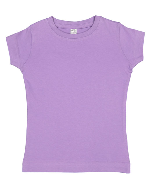 Toddler 4.5 oz. Girls' Fine Jersey Longer Length T-Shirt - 3316 - Lavender - 3T