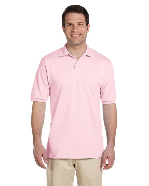 Men's 5.6 oz., 50/50 Jersey Polo with SpotShield - CLASSIC PINK - S - 437
