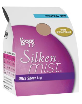 L'eggs Silken Mist Ultra Sheer with Run Resist Technology Control Top Sheer Toe Pantyhose - 20161 - Nude - B