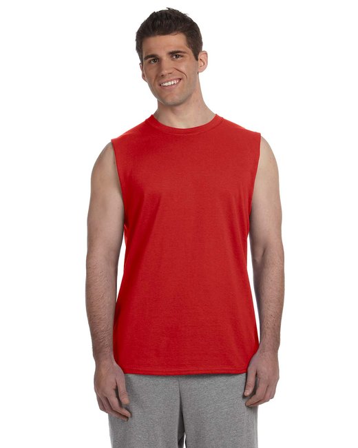 6 oz. Ultra Cotton Sleeveless T-Shirt - RED - XL - G270