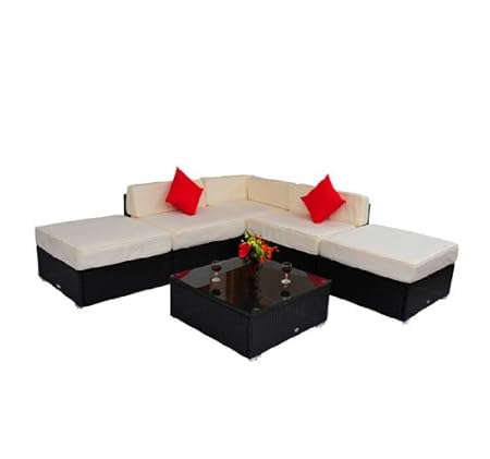 HomCom Deluxe Outdoor Rattan Garden Wicker 6-Piece Sofa Set Patio Sectional Furniture at Sears.com