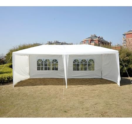 Outsunny 10' x 20' Gazebo Canopy Party Tent w/ 4 Removable Side Walls - White at Sears.com