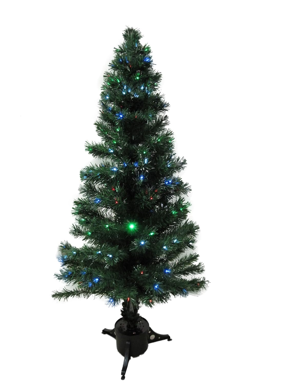 Christmas Trees 5.5' Green Pre-Lit Artificial Fiber Optic Lighted Christmas Tree + MULTICOLOR LED Lights Home Decoration at Sears.com