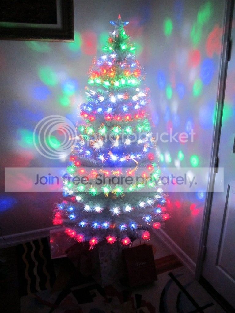 Christmas Trees 7.5' Pre-Lit White Artificial Lighted Fiber Optic Christmas Tree + MULTICOLOR LED Lights Home Decoration at Sears.com
