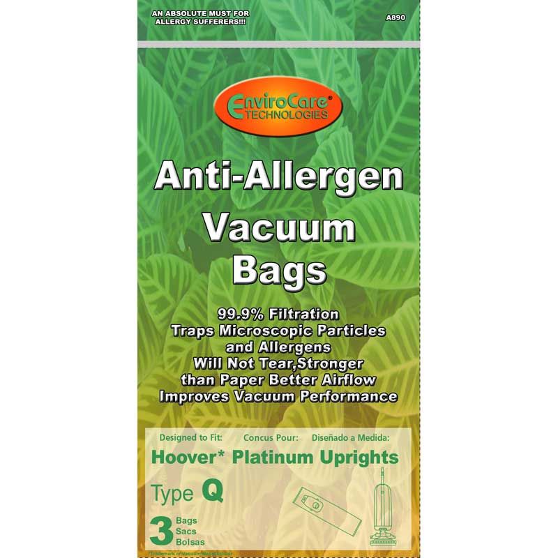 Hoover 3 Hoover AH10000 Anti-Allergen Filtration Type Q Platinum Upright Vacuum Cleaner Bags for UH30010COM, Generic. 3pk at Sears.com