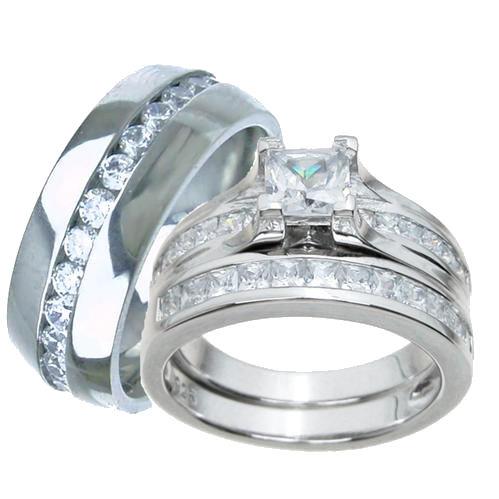 edwin earls his hers matching wedding ring set sterling silver and titanium wedding bands - His And Hers Matching Wedding Rings edwin earls his hers matching wedding ring set sterling silver and titanium wedding bands - His And Hers Matching Wedding Rings