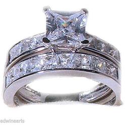 edwin earls princess cut wedding engagement ring set womens stainless steel bridal set - Stainless Steel Wedding Ring Sets edwin earls princess cut wedding engagement ring set womens stainless steel bridal set - Stainless Steel Wedding Ring Sets
