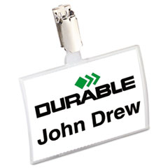 Durable DBL821619 - Click-Fold Convex Name Badge Holder, Strap Clip, 3 3/4w x 2 1/4h, Clea at Sears.com