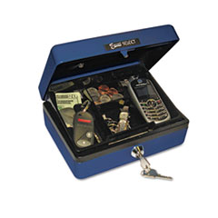 PM Company PMC04802 - Select Personal-Size Cash Box, 4-Compartment Tray, 2 Keys, Blue w/Silv at Sears.com
