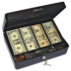 PM Company Select Spacious Size Cash Box, 9-Compartment Tray, 2 Keys, Black w/Sil at Sears.com