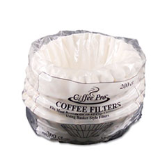 Coffee Pro Ogfcpf200 Basket Filters for Drip Coffeemakers, 10 to 12 Cups, White, 200 Filter