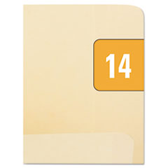 Year 2014 End Tab Folder Labels, 1/2 x 1, Orange/White, 250 Labels/Pac