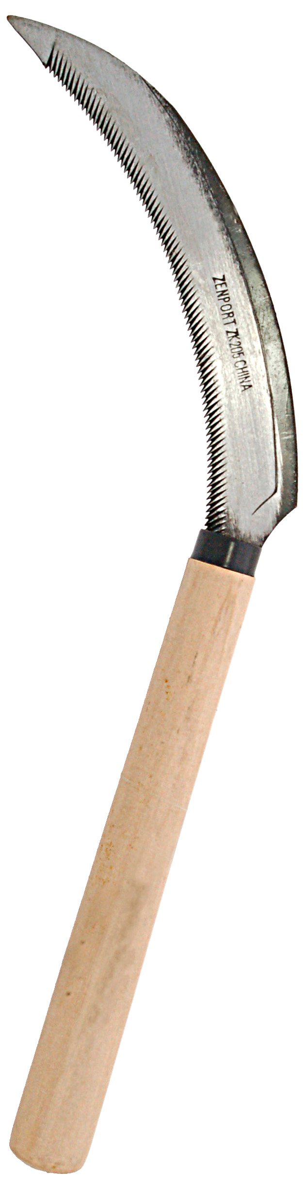Zenport K205 Harvest Knife/Weeding Sickle, Wood Handle, Serrated 6.5-Inch Blade