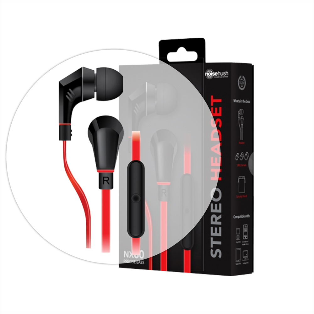 NoiseHush NX80 Black Red Headset with Mic for BlackBerry Torch 9800 at Sears.com