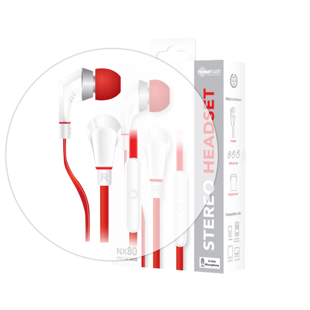 NoiseHush NX80 White Red Headset with Mic for BlackBerry Torch 9800 at Sears.com