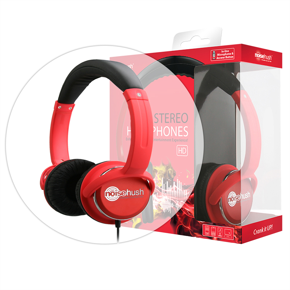 NoiseHush NX26 Red 3.5mm Headphone w/ Mic for BlackBerry Torch 9800 at Sears.com