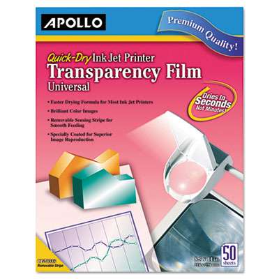 Apollo Audio Visual Inkjet Printer Transparency Film, Clear, 50/Box by Apollo Audio Visual CG7031S 00718575090059 at Sears.com