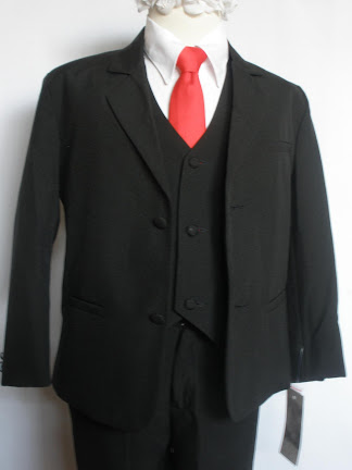 Angel BABY Boy 6pc Wedding Graduation Formal Party Tuxedo Suit Black Red Tie /size: S-M-L-XL-2T-3T-4T/#B013R at Sears.com