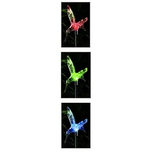 Solar Wholesale Solar Garden Lights: set of 3 Decorative Hummingbird Garden Stakes with multi-color LED Lights at Sears.com