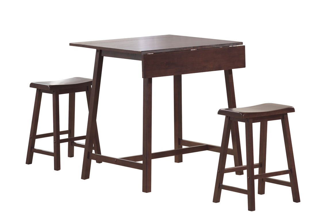 Boraam 3Pc Saddle Double Drop Leaf Breakfast Table Set in Espresso Finish at Sears.com