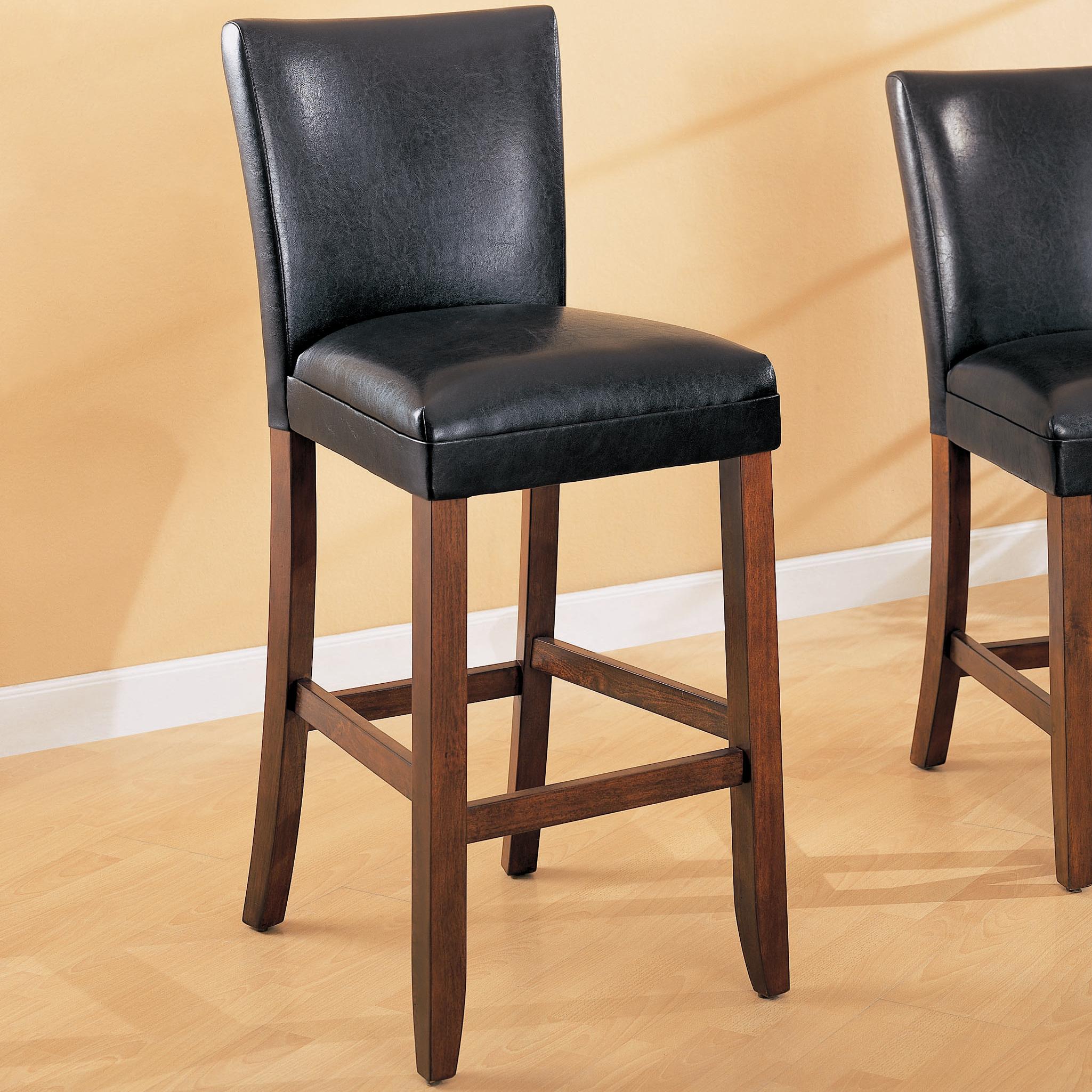 Coaster Furniture Telegraph 29'' Faux Leather Bar Stool by Coaster - Black