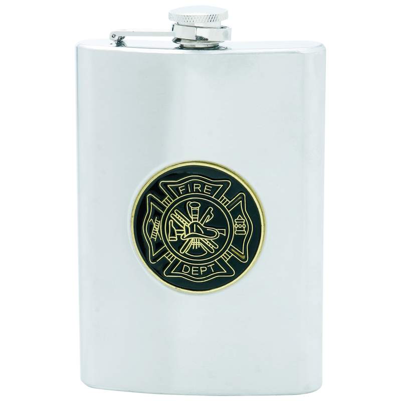 Maxam 8oz Stainless Steel Flask with Fire Department Medallion at Sears.com