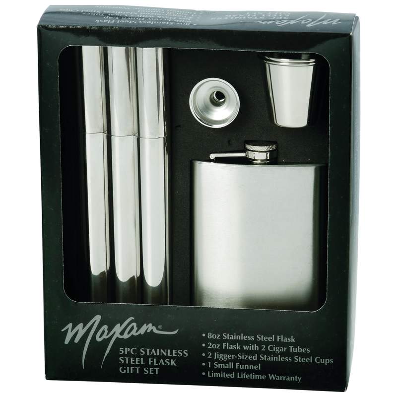 Maxam 5 Piece Stainless Steel Flask Gift Set at Sears.com