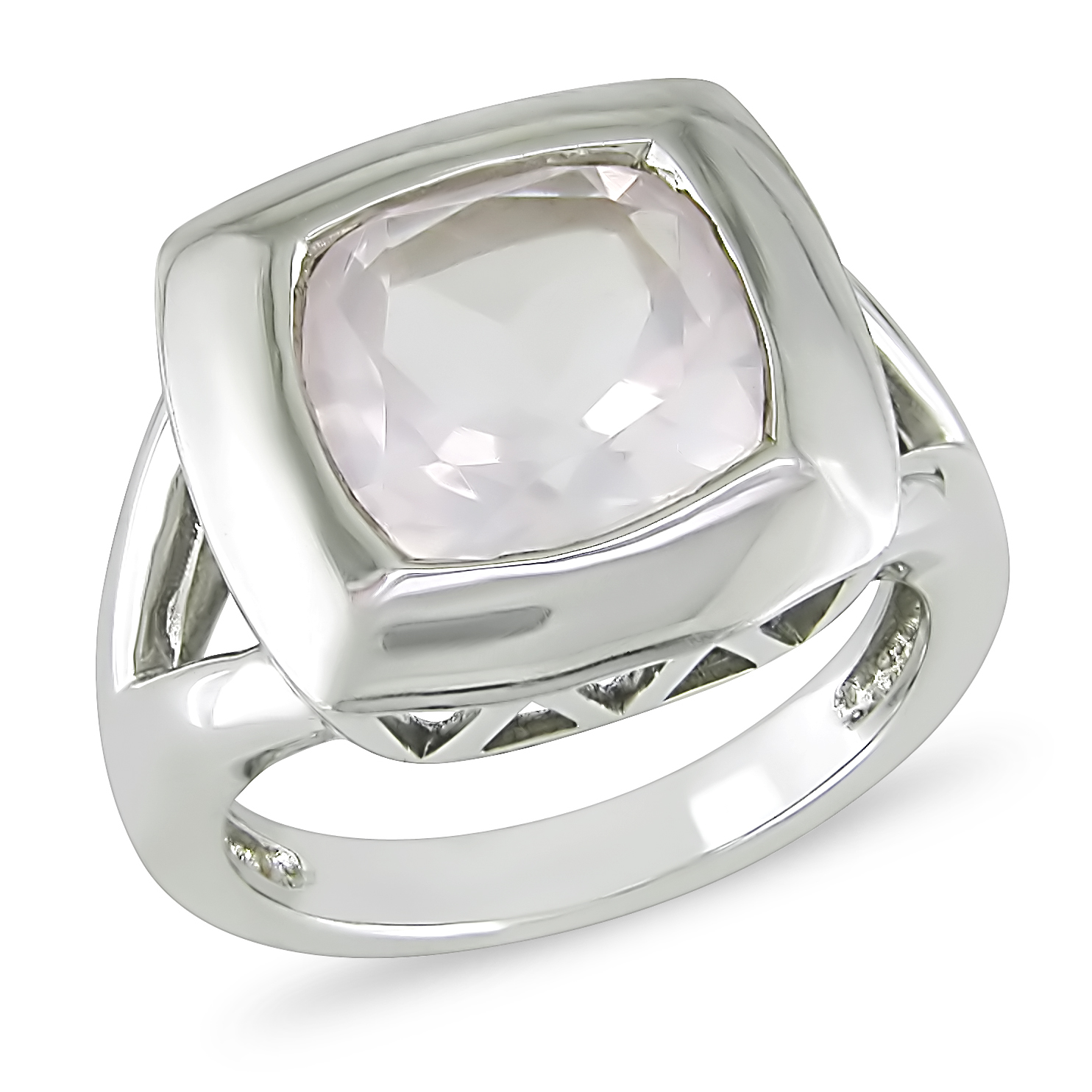 Amour Sterling Silver Pink Quartz Cushion Cut Ring at Sears.com