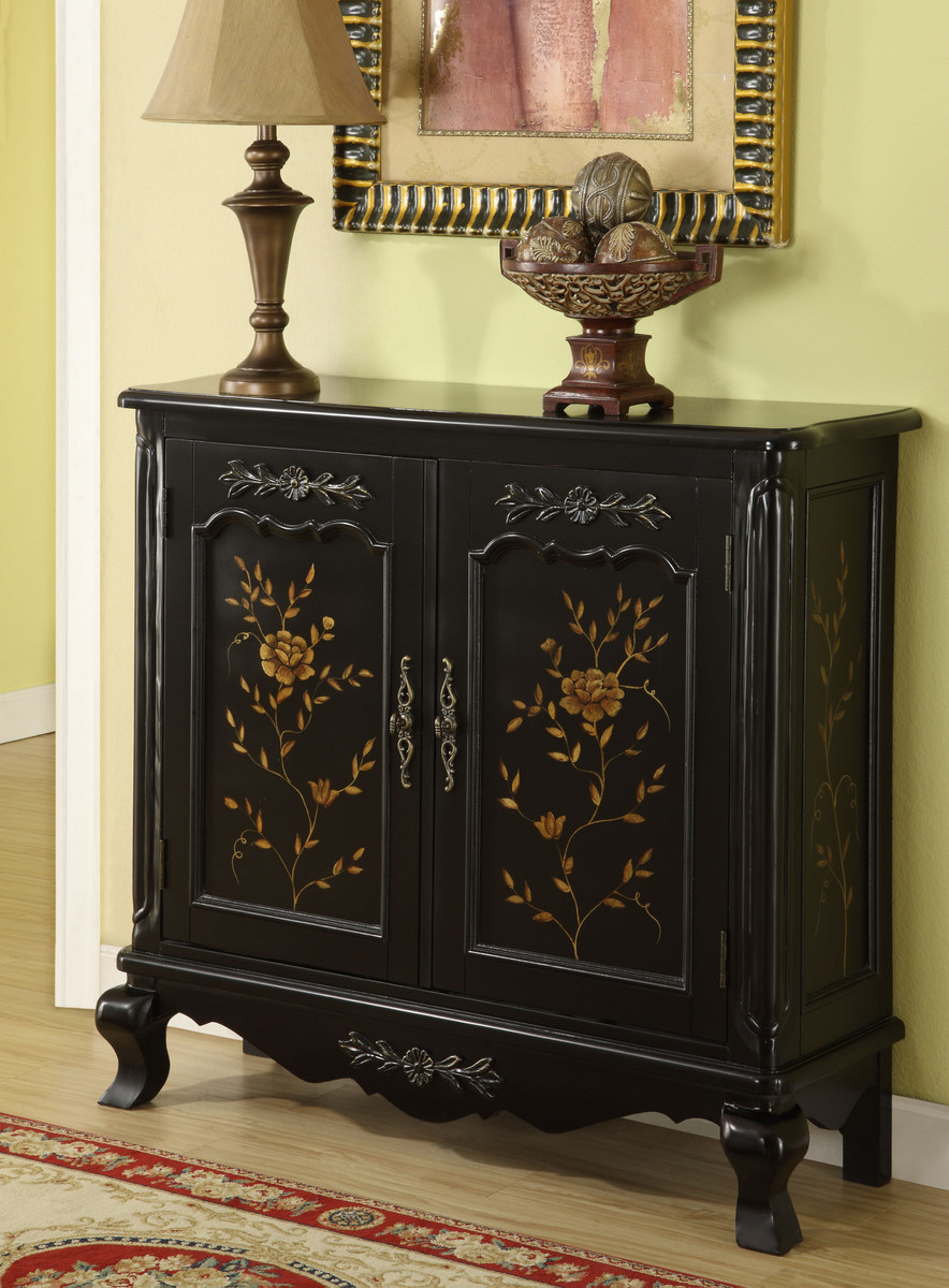Furnituremaxx Wood Black Console with Hand Painted Doors , Sideboard at Sears.com