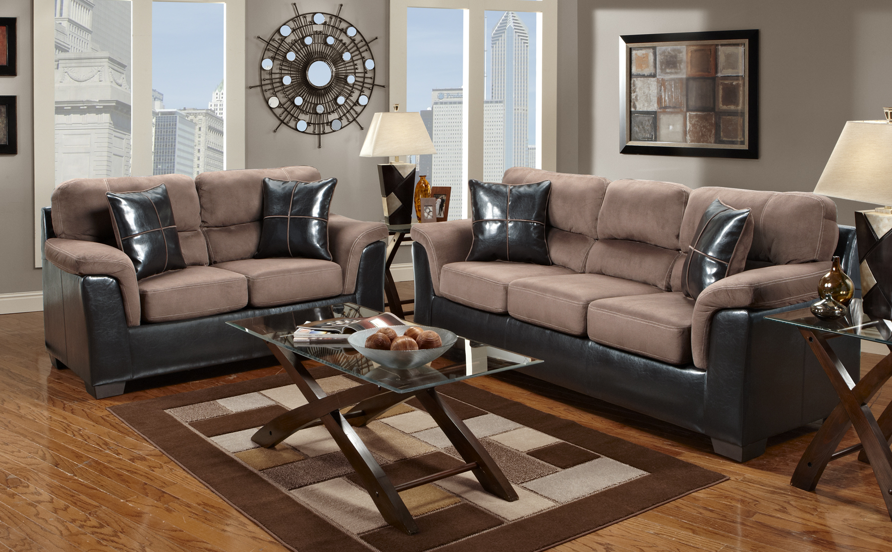 Furniturema Com Laredo Chocolate Brown Two Tone Sofa And Furniturema Com Laredo Chocolate Brown Two Tone Sofa And Loveseat Living Room Set Made In