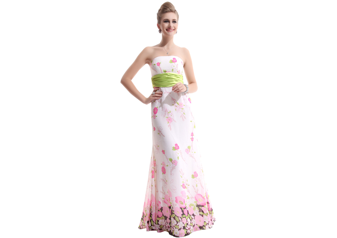 Ever-Pretty Ever Pretty Floral Printed Strapless Empire Line Chiffon Long Prom Dress 09630 at Sears.com