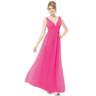 ... Pretty Elegant V-neck Long Chiffon Crystal Maxi Evening Dress 09016 ... Pretty Elegant V-neck Long Chiffon Crystal Maxi Evening Dress 09016