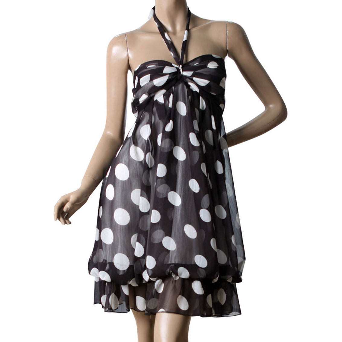 Ever-Pretty Ever Pretty Halter Polka Dots Printed Chiffon Ruffles Blues Cocktail Dress 03420 at Sears.com