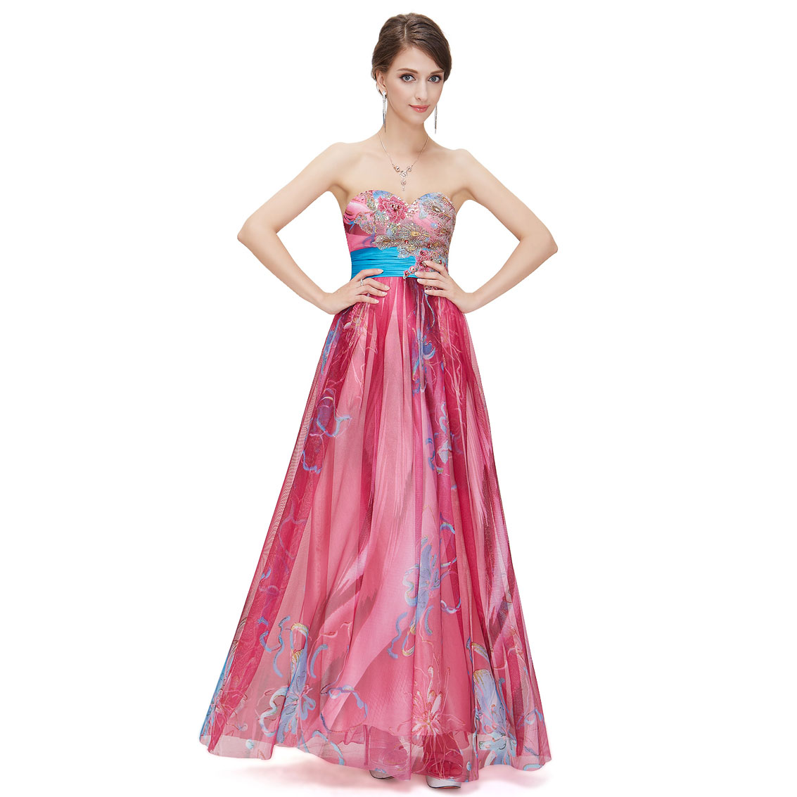 Ever-Pretty Ever Pretty Floral Printed Sequins Strapless Empire Line Long Evening Dress 09820 at Sears.com